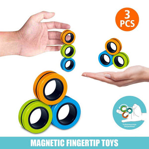 3pcs/6pcs/9pcs/12pcs/15pcs Anti-Stress Magnetic Rings Magnetic Bracelet Ring Unzip Toy Magic Ring Props Tools Decompression toys