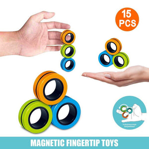 3pcs/6pcs/9pcs/12pcs/15pcs Anti-Stress Magnetic Rings Magnetic Bracelet Ring Unzip Toy Magic Ring Props Tools Decompression toys