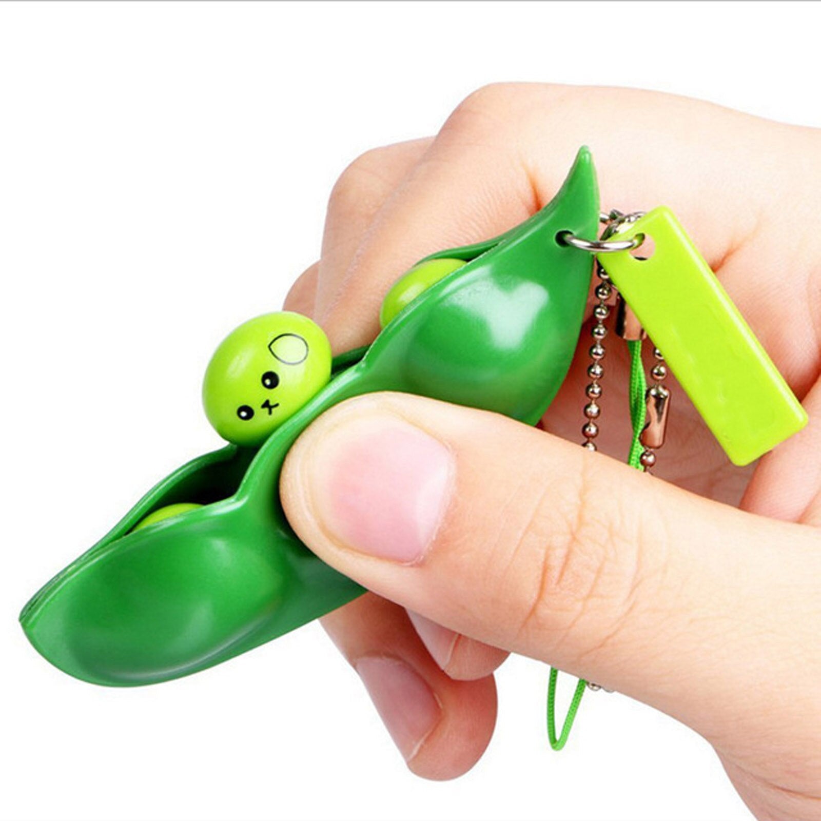 3pcs Decompression Edamame Toy Pop It Fidget Squishy Squeeze Peas Beans Keychain Anti Stress Adult Rubber Anti Stress Toys