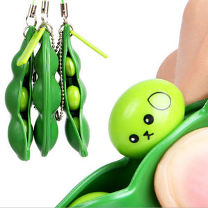 3pcs Decompression Edamame Toy Pop It Fidget Squishy Squeeze Peas Beans Keychain Anti Stress Adult Rubber Anti Stress Toys