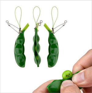 3pcs Decompression Edamame Toy Pop It Fidget Squishy Squeeze Peas Beans Keychain Anti Stress Adult Rubber Anti Stress Toys