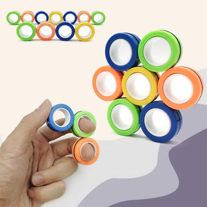 3pcs Magnetic Rings Anti-Stress Magnetic Bracelet Ring Unzip Toy Magic Ring Props Decompression toys Magnetic Bracelet Ring