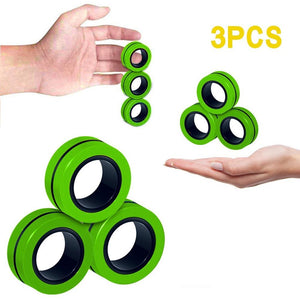 Anti-Stress Finger Magnetic Rings Kids Decompression Fingertip Toys Magic Ring Props Tool For Autism ADHD Anxiety Relief Focus