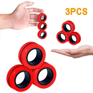 Anti-Stress Finger Magnetic Rings Kids Decompression Fingertip Toys Magic Ring Props Tool For Autism ADHD Anxiety Relief Focus