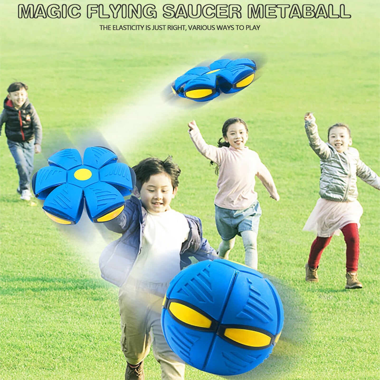 Children Adult Decompression Toy Magic Flying UFO Flat Throw Disc Ball Relieve Stress Funny Fooball Game Deformed Saucer Ball