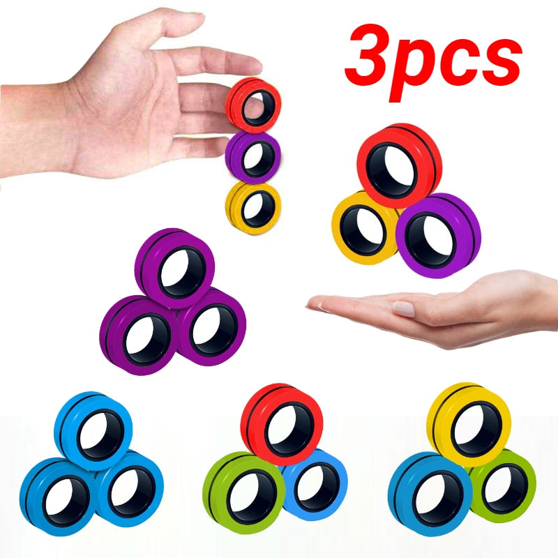 Magnetic Rings Anti-Stress Magnetic Bracelet Ring Unzip Toy Magic Ring Props Tools Decompression toys Magnetic Bracelet Ring