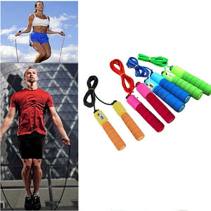 Professional Sponge Jump Rope with Electronic Counter 2.4m Adjustable Fast Speed Counting Skipping Rope Wire Workout Equipments